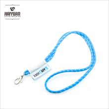 Factory Custom Round Cord Neck Rope Lanyard with Woven Label